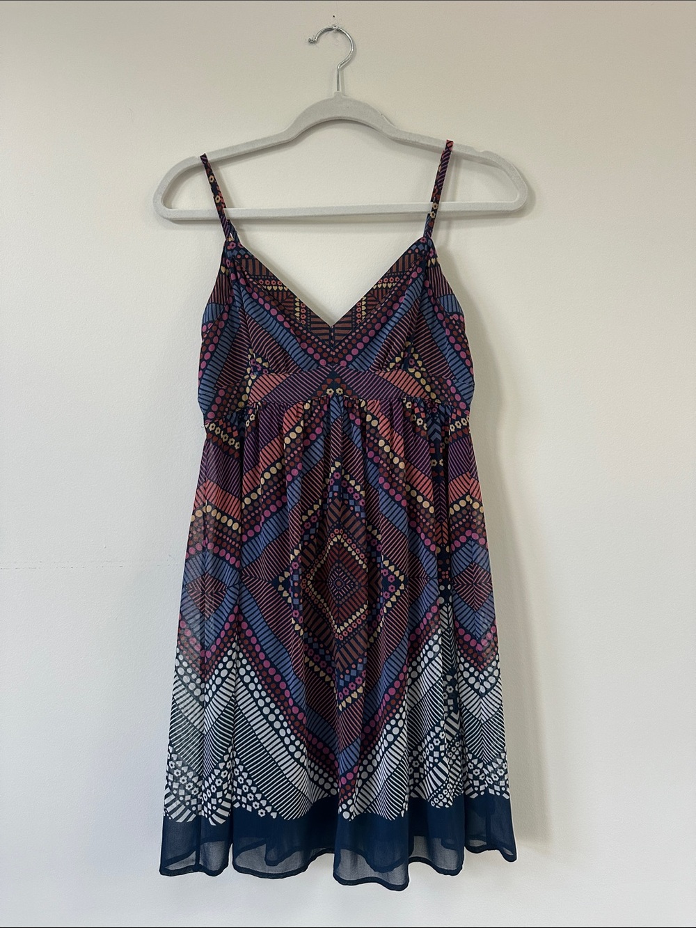American Eagle Geometric Print Spaghetti Strap Dress - Blue/Purple